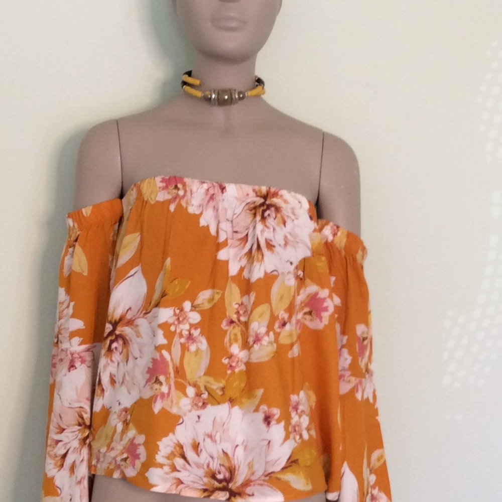 Charlotte Russe Off the Shoulder Crop Top